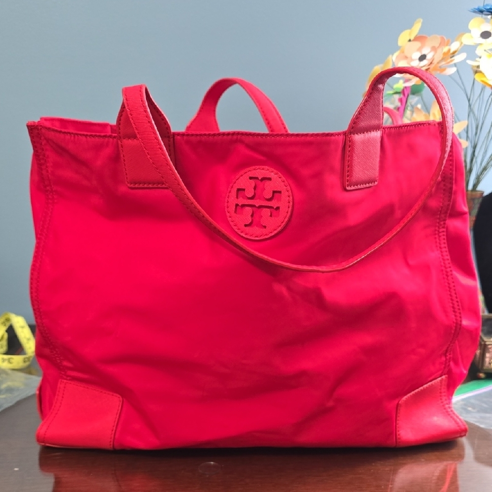 Tory Burch Red Nylon Tote